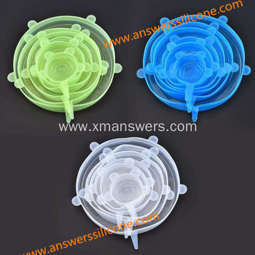 Expandable 6 Pack Silicone Stretch Lids